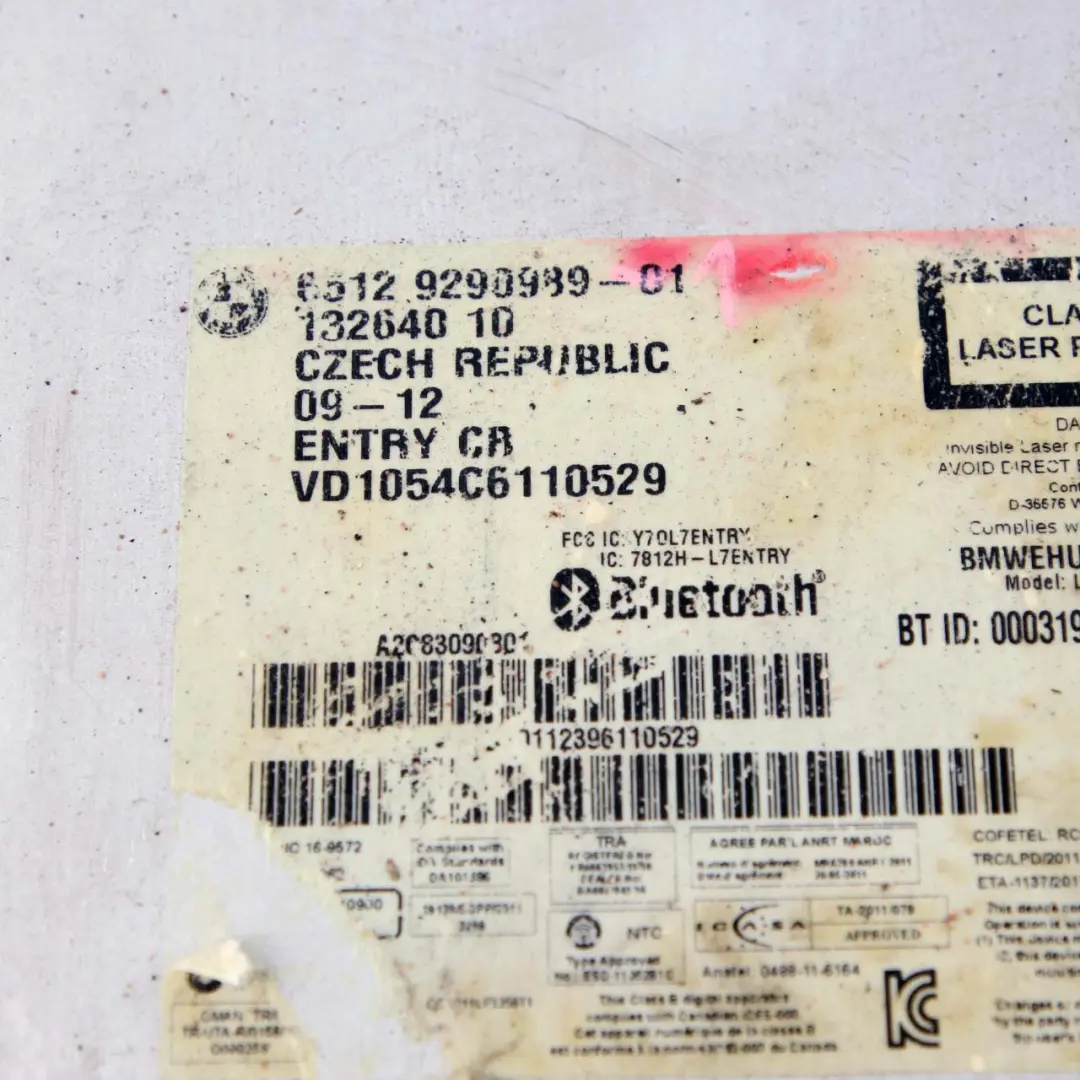 BMW F30 F31 F32 Radio Professional Czytnik CD - SKU 9290989 - Numer Części 9290989