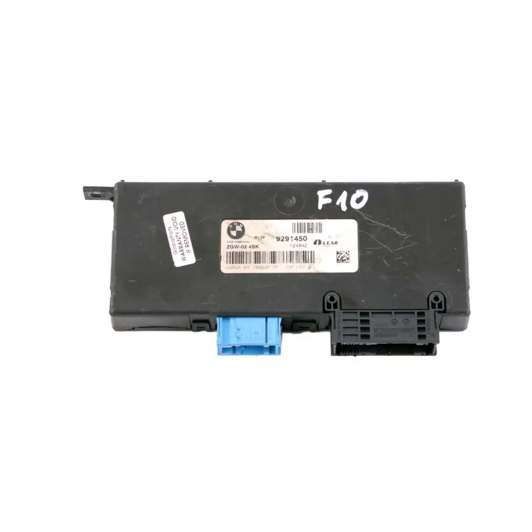 Central Gateway Module ECU Control Unit LEAR ZGW-02 4SK to BMW F10 with Part number 9291450 BMW F10 Central Gateway Module ECU Control Unit LEAR ZGW-02 4SK - SKU 9291450 - Part number 9291450