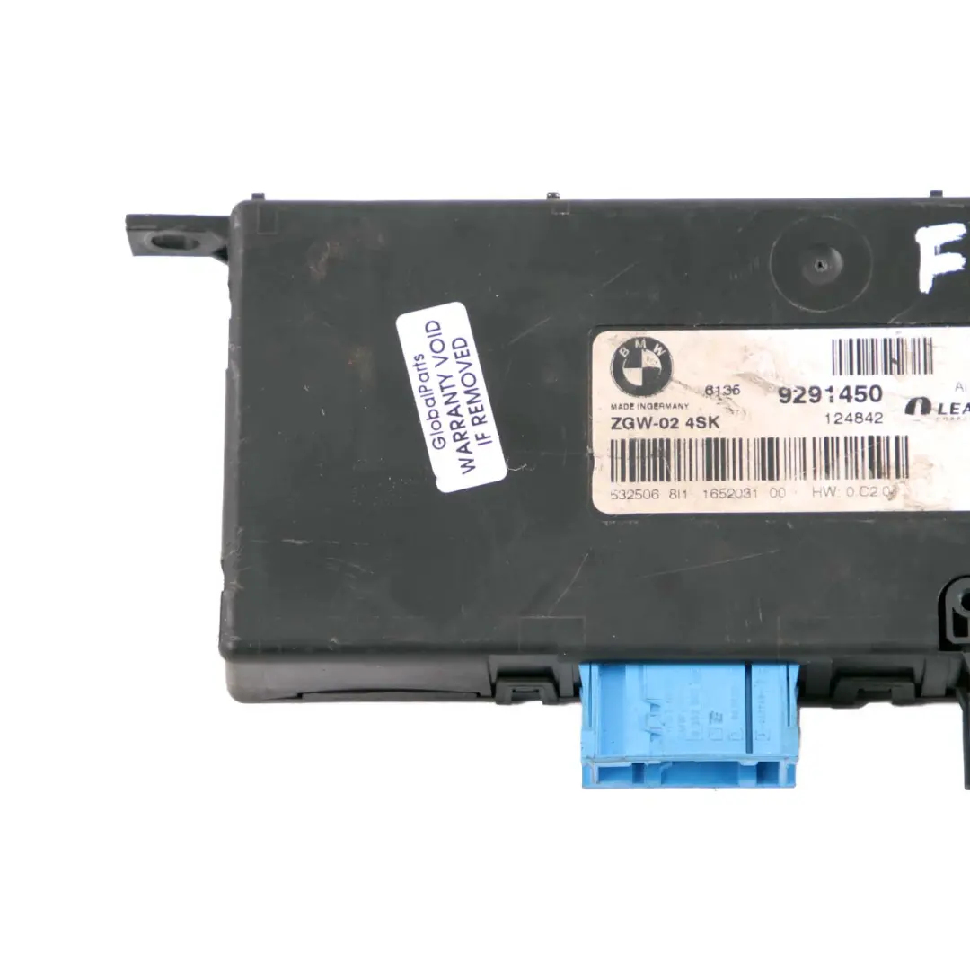 BMW F10 Central Gateway Modul ECU Steuergerät LEAR ZGW-02 4SK - SKU 9291450 - Teilenummer 9291450