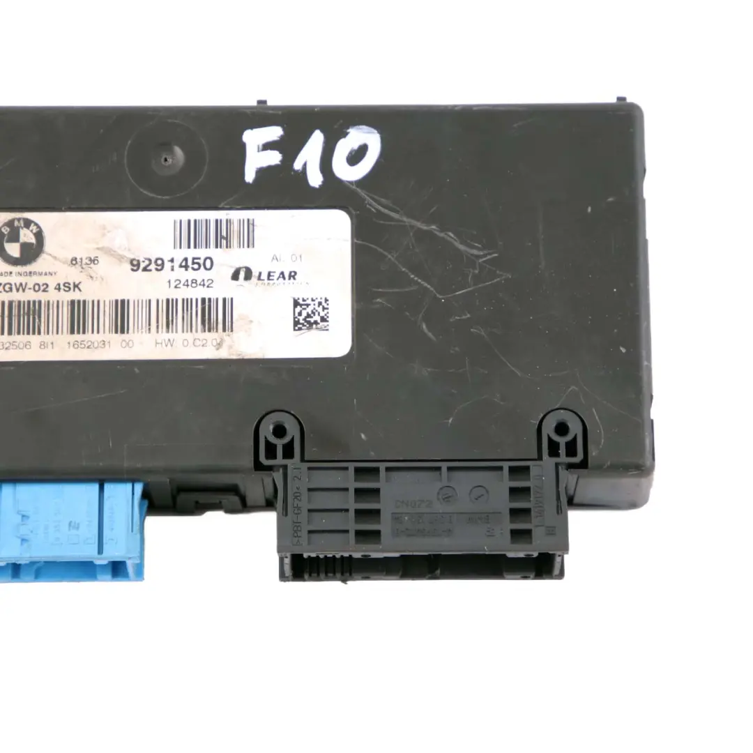BMW F10 Central Gateway Modul ECU Steuergerät LEAR ZGW-02 4SK - SKU 9291450 - Teilenummer 9291450