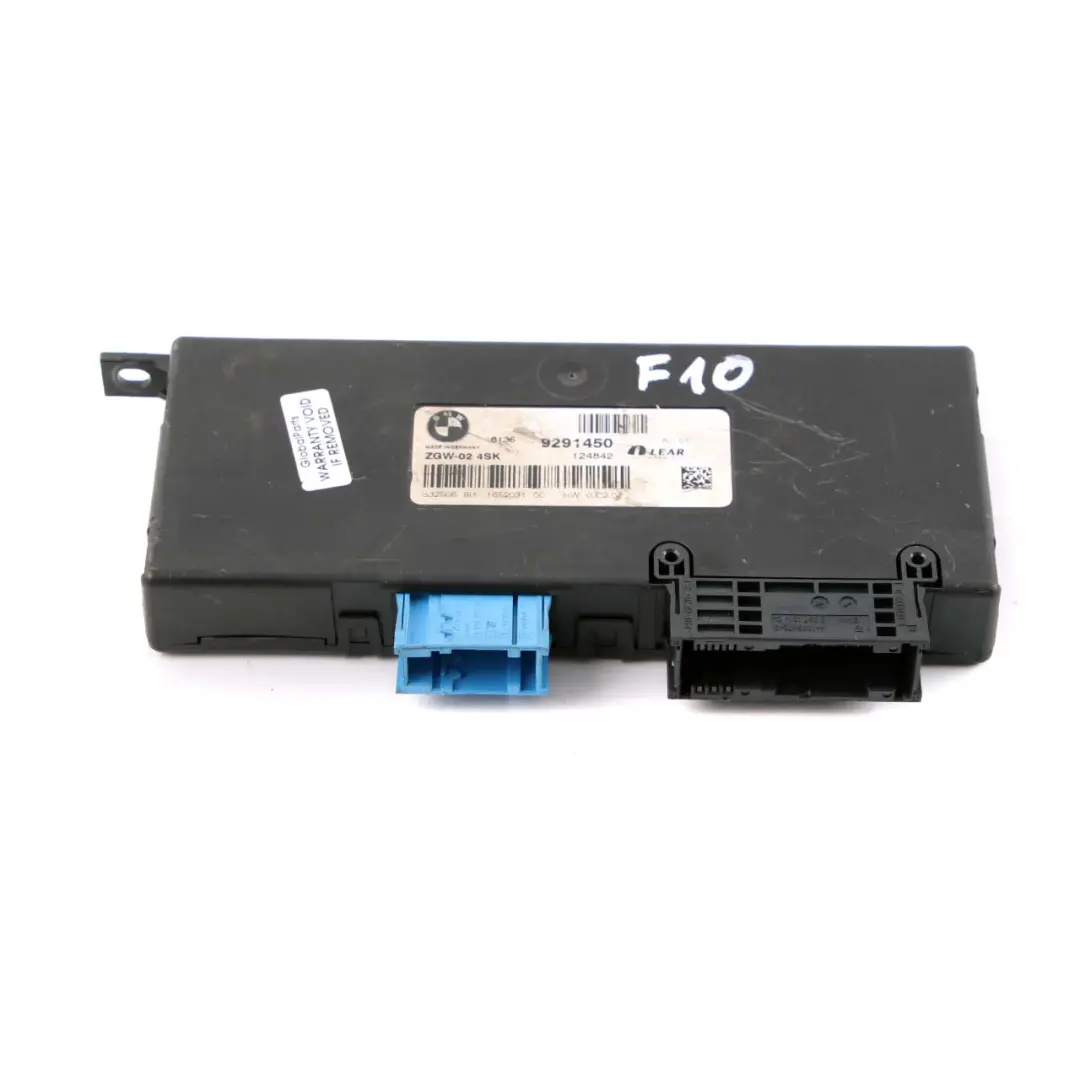 BMW F10 Central Gateway Modul ECU Steuergerät LEAR ZGW-02 4SK - SKU 9291450 - Teilenummer 9291450