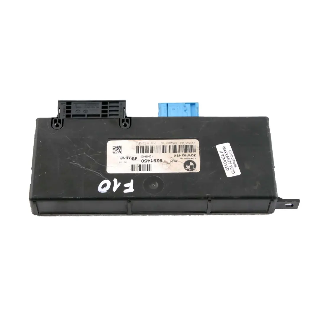 Central Gateway Module ECU Control Unit LEAR ZGW-02 4SK to BMW F10 with Part number 9291450 BMW F10 Central Gateway Module ECU Control Unit LEAR ZGW-02 4SK - SKU 9291450 - Part number 9291450