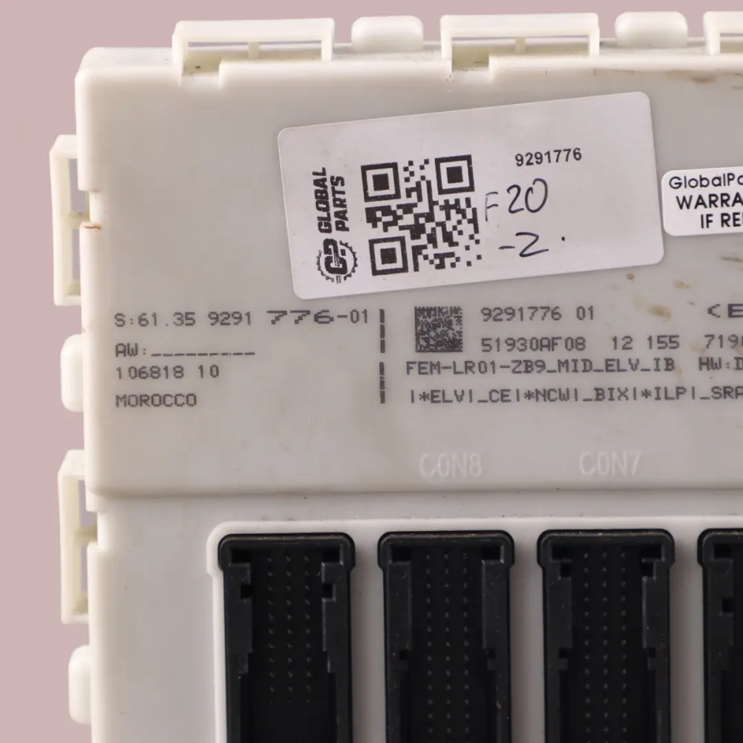 Body Control Module Unit FEM LR01 to BMW F20 F21 F22 F30 F31 F32 F36 with Part number 9291776 BMW F20 F21 F22 F30 F31 F32 F36 Body Control Module Unit FEM LR01 - SKU 9291776 - Part number 9291776