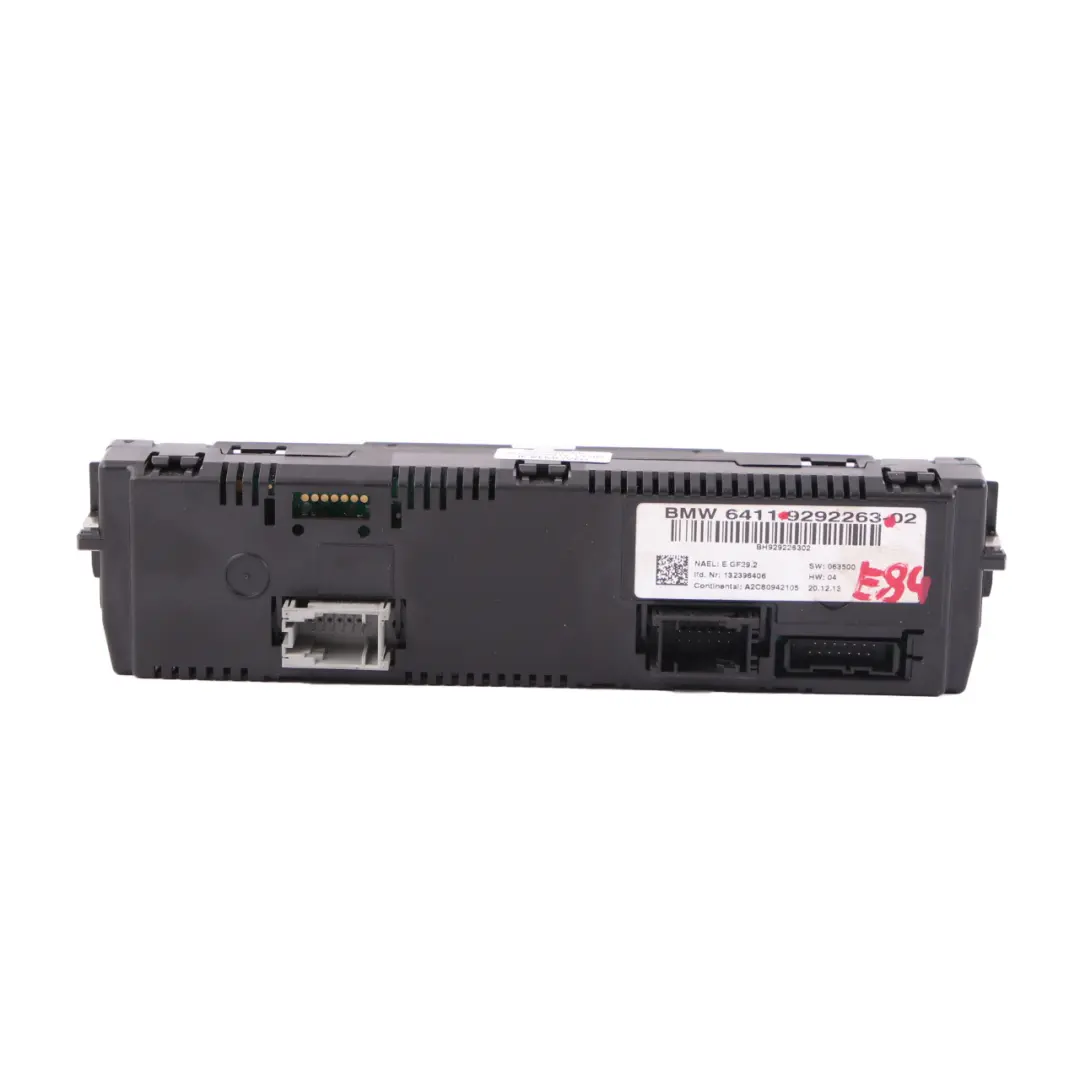 Control Panel Automatic Conditioning Unit to BMW E81 E87 E90 E91 E92 Air with Part number 9292263 BMW E81 E87 E90 E91 E92 Air Control Panel Automatic Conditioning Unit - SKU 9292263 - Part number 9292263