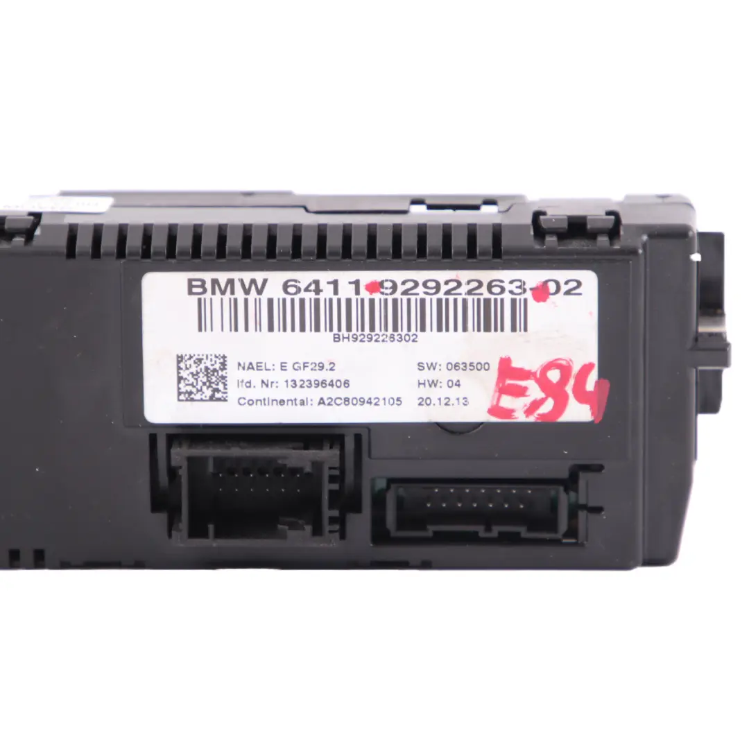 Klima Bedienteil Automatik Klima Anlage für BMW E81 E87 E90 E91 E92 mit Teilenummer 9292263 BMW E81 E87 E90 E91 E92 Klima Bedienteil Automatik Klima Anlage - SKU 9292263 - Teilenummer 9292263