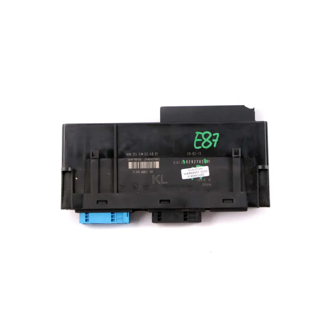 ECU Body Control Module Junction Box H2 PL2RR JBBFE IIIR to BMW E87 with Part number 9292703 BMW E87 ECU Body Control Module Junction Box H2 PL2RR JBBFE IIIR - SKU 9292703 - Part number 9292703