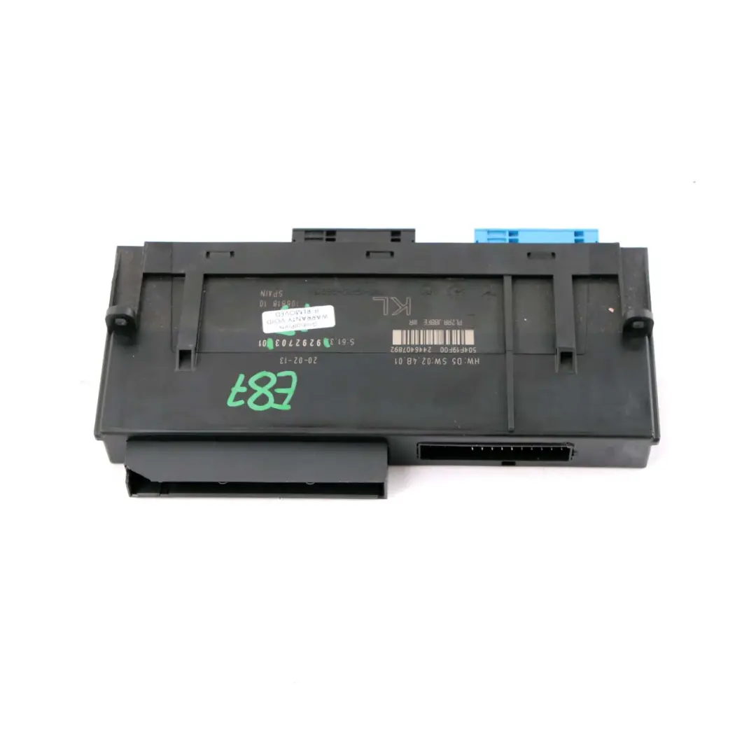 ECU Body Control Module Junction Box H2 PL2RR JBBFE IIIR to BMW E87 with Part number 9292703 BMW E87 ECU Body Control Module Junction Box H2 PL2RR JBBFE IIIR - SKU 9292703 - Part number 9292703