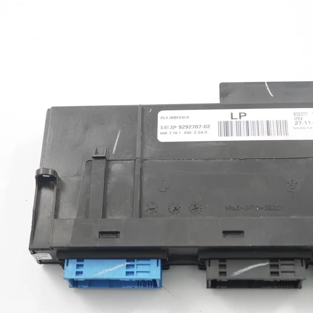 Moduł Komfortu PL4 JBBFEIII R ECU do BMW X5 E70 o numerze 9292707 BMW X5 E70 Moduł Komfortu PL4 JBBFEIII R ECU - SKU 9292707 - Numer Części 9292707