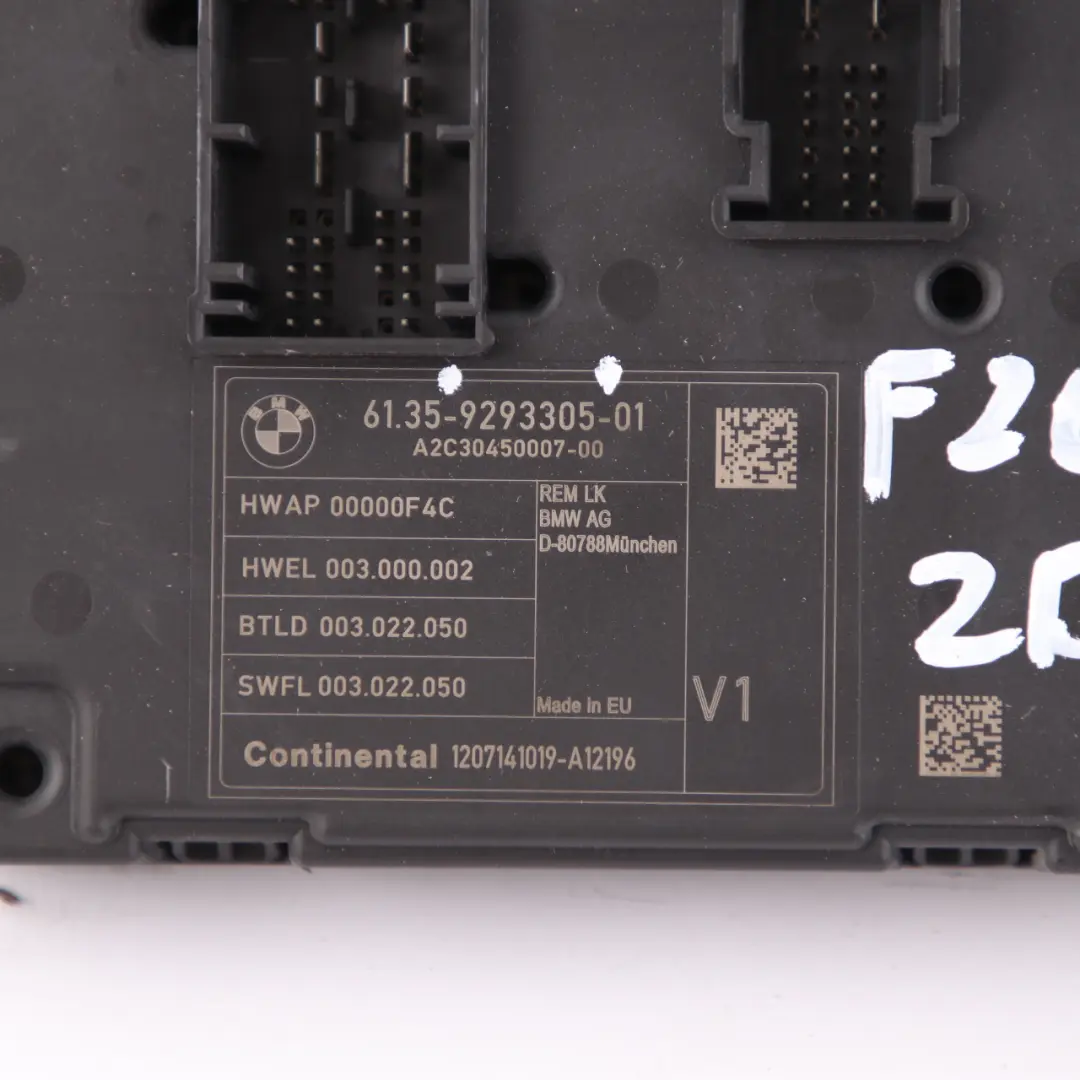Electronic Module Fuse Box Control Unit V1 REM BMW F20 F21 F30 F31 Rear - SKU 9293305 - Part number 9293305