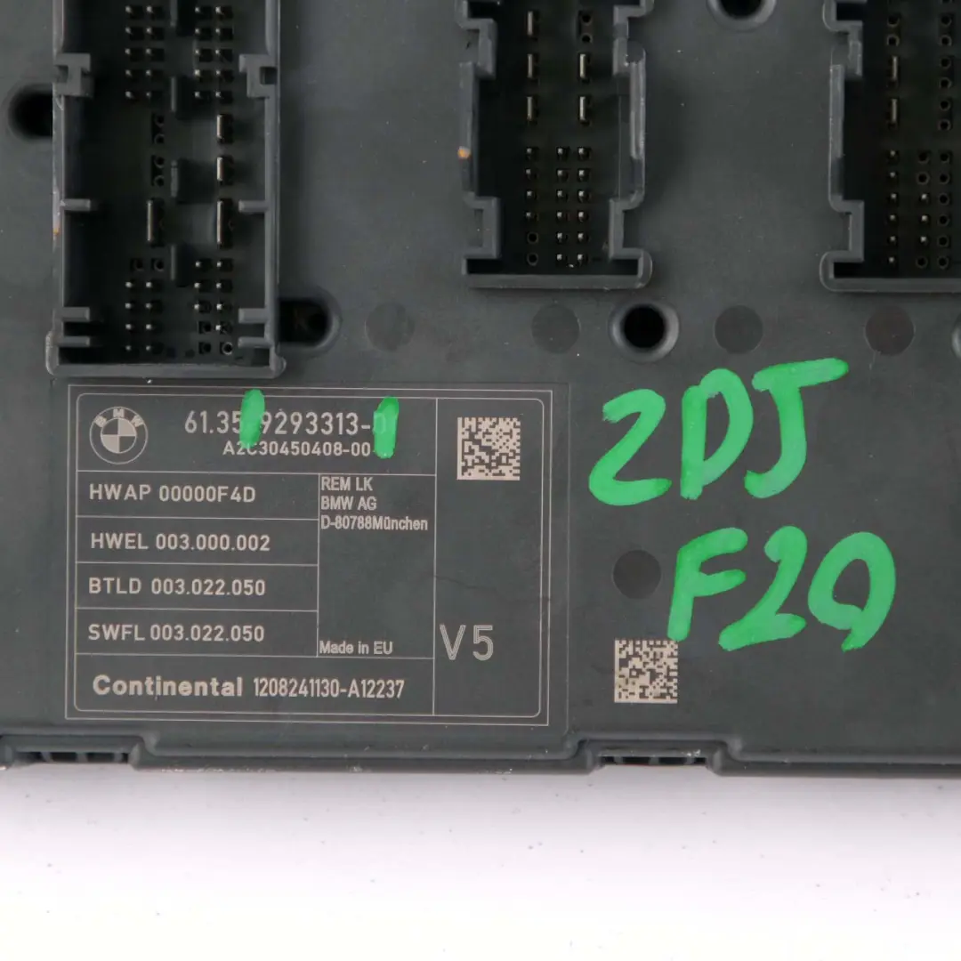 BMW F20 F21 F30 F31 Module Electronique Arriere Fusibles Unite Controle V5 REM - SKU 9293313 - Numéro de pièce 9293313