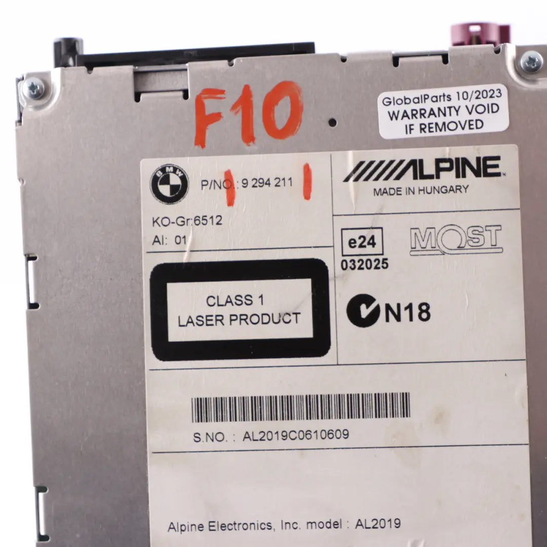 Radio Player BMW F10 F11 Audio CD Champ 2 Head Unit MID to with Part number 9294211 Radio Player BMW F10 F11 Audio CD Champ 2 Head Unit MID - SKU 9294211 - Part number 9294211