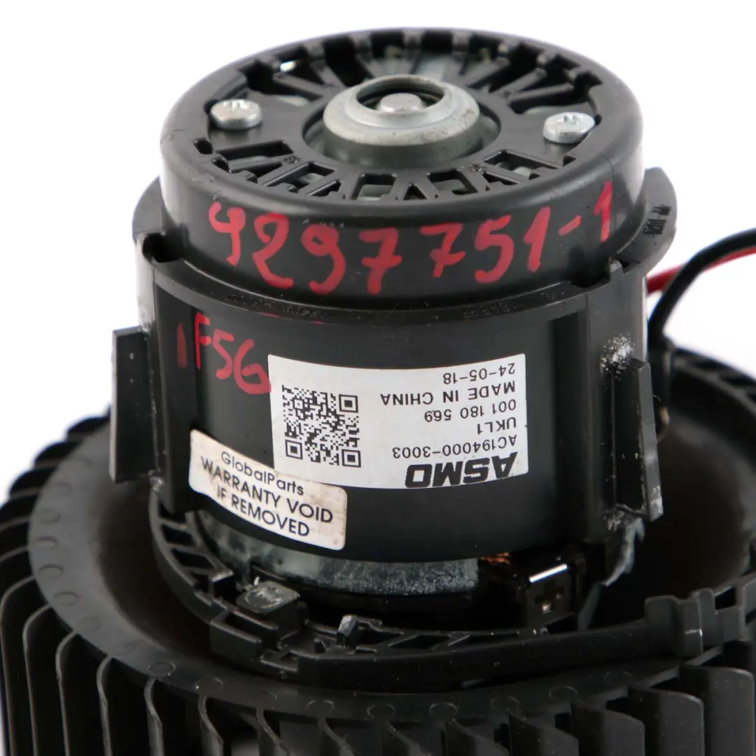 Heater Fan Blower Motor Unit Air Conditioning to Mini F54 F55 F56 F57 1 with Part number 9297751 Mini F54 F55 F56 F57 1 Heater Fan Blower Motor Unit Air Conditioning - SKU 9297751-1 - Part number 9297751