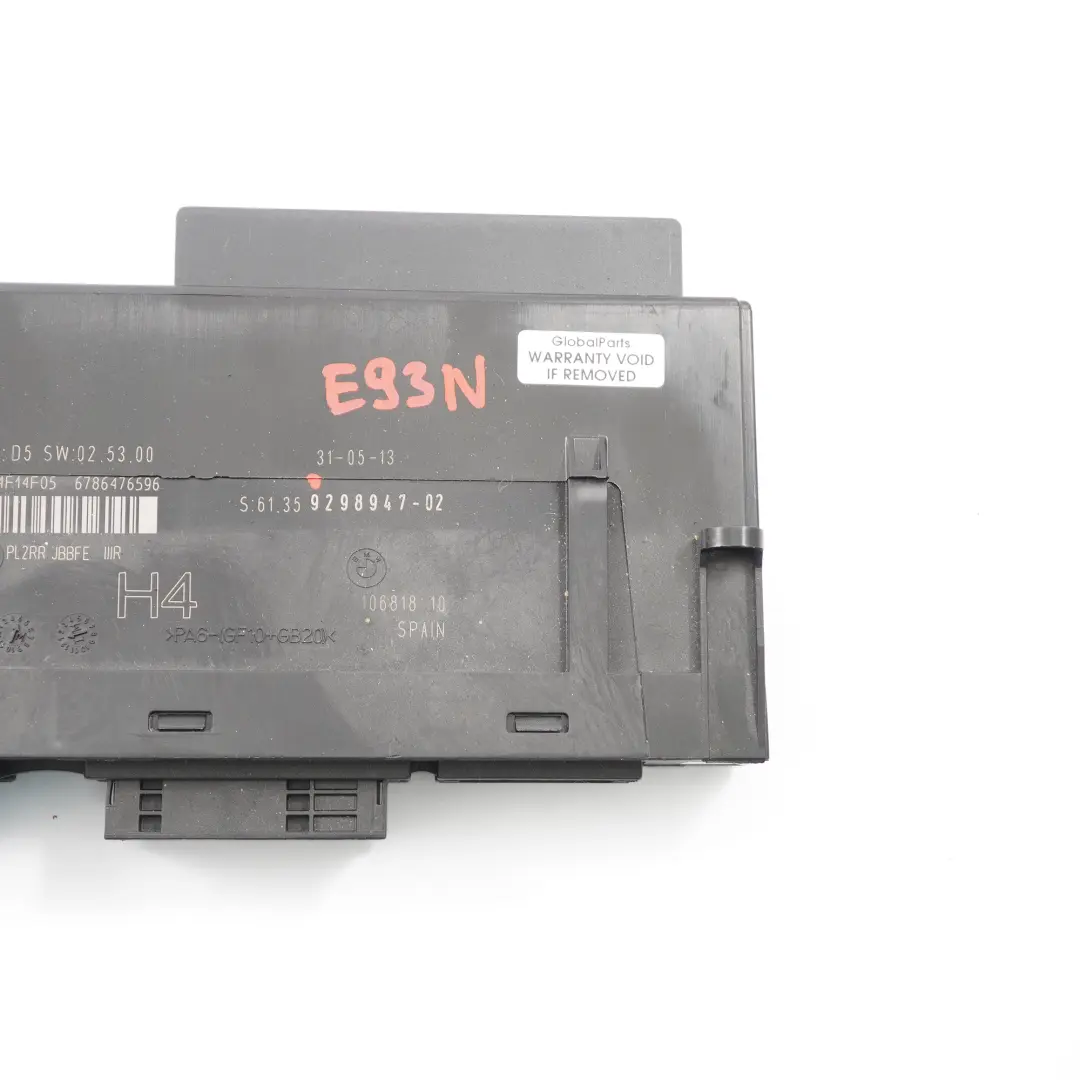 ECU Karosserie Steuermodul M Anschlussdose PL2RR JBBFE IIIR für BMW E93 LCI mit Teilenummer 9298947 BMW E93 LCI ECU Karosserie Steuermodul M Anschlussdose PL2RR JBBFE IIIR - SKU 9298947 - Teilenummer 9298947