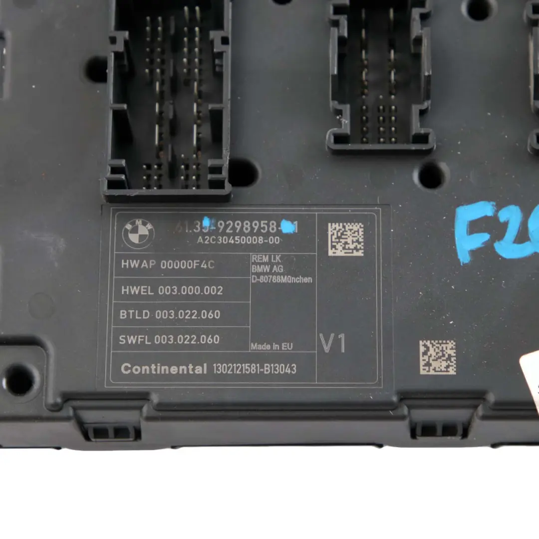 Rear Electronic Module BMW F20 REM Fuse Box Control Unit V1 - SKU 9298958 - Part number 9298958