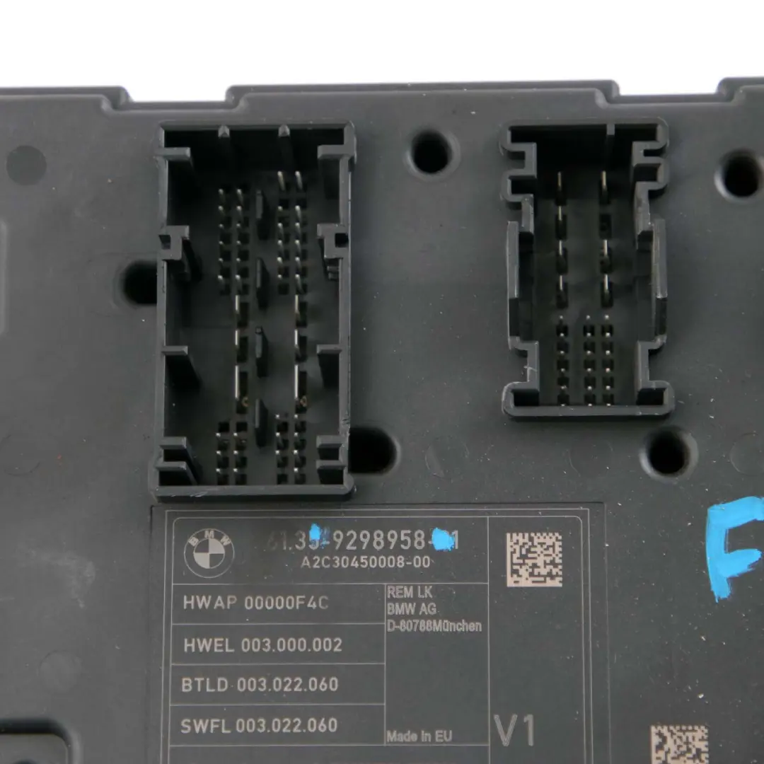 Rear Electronic Module BMW F20 REM Fuse Box Control Unit V1 - SKU 9298958 - Part number 9298958