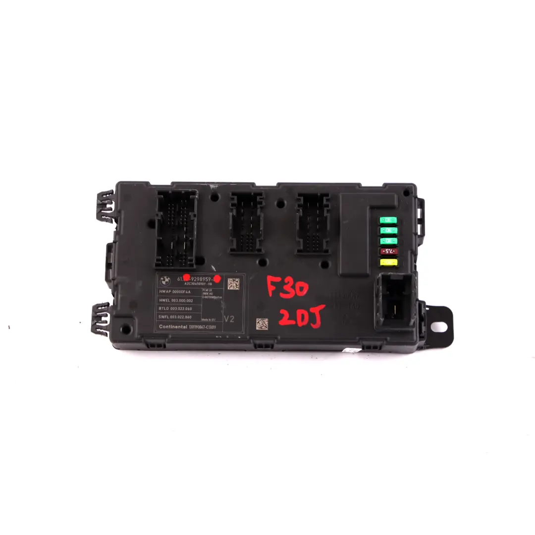 BMW F20 F21 F30 F31 Módulo Electrónico Trasero Caja Fusibles V2 REM - SKU 9298959 - Número de pieza 9298959