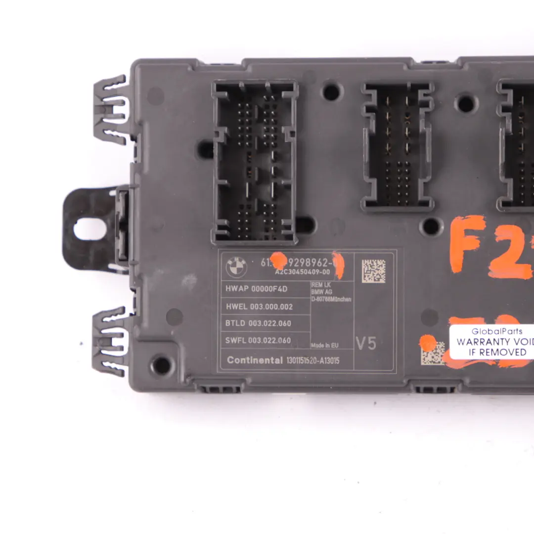 BMW F20 F21 F22 F30 F31 F32 F33 F80 M3 Body Control Unit Module REM V5 - SKU 9298962 - Part number 9298962