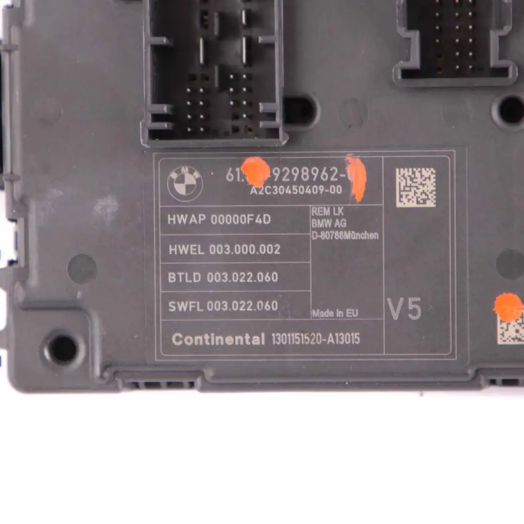 BMW F20 F21 F22 F30 F31 F32 F33 F80 M3 Cuerpo Control Modul REM V5 - SKU 9298962 - Número de pieza 9298962