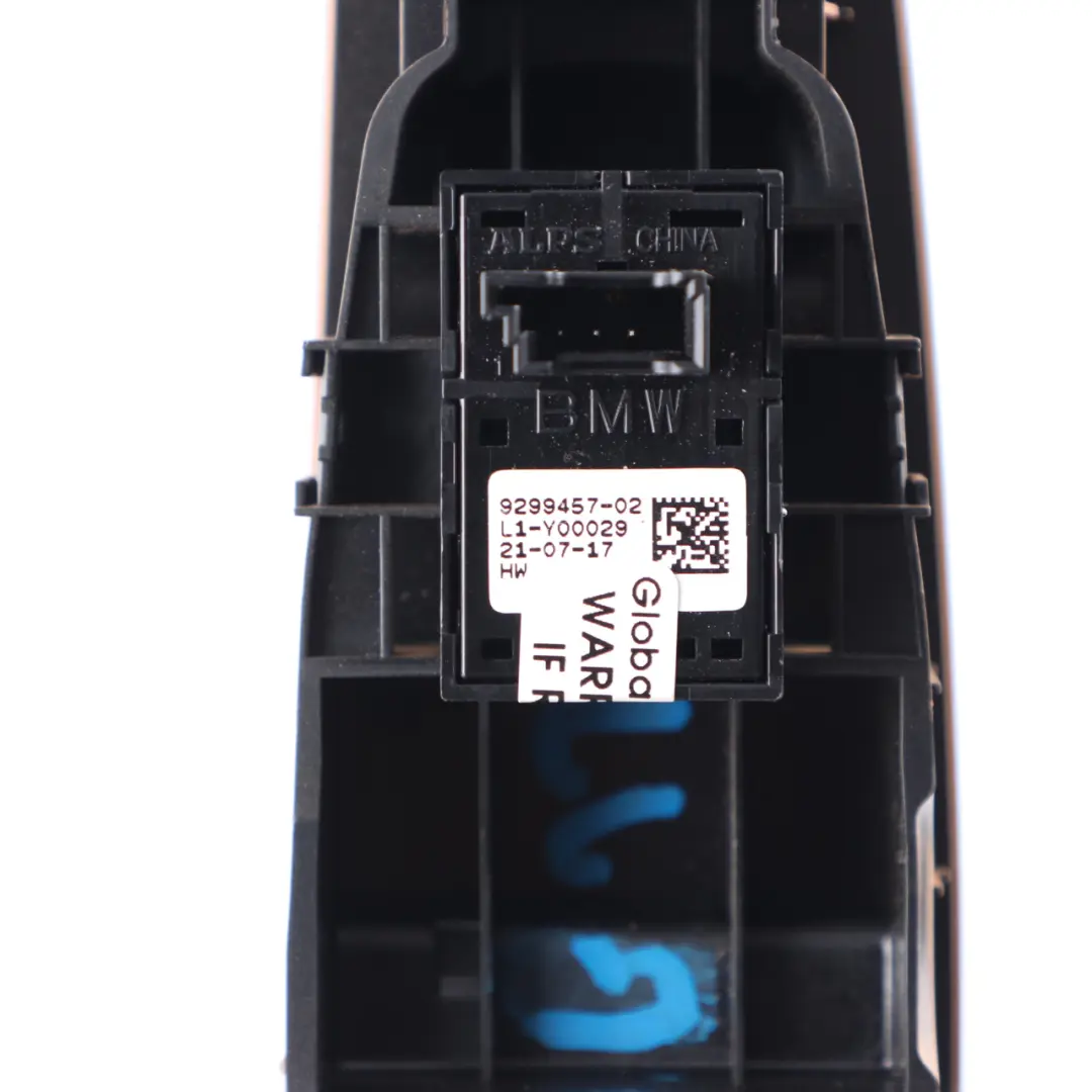 Window Lifter Switch Regulator Rear Right O/S Cover Trim Brown 7406220 to BMW G11 with Part number 9299457 BMW G11 Window Lifter Switch Regulator Rear Right O/S Cover Trim Brown 7406220 - SKU 9299457-1 - Part number 9299457