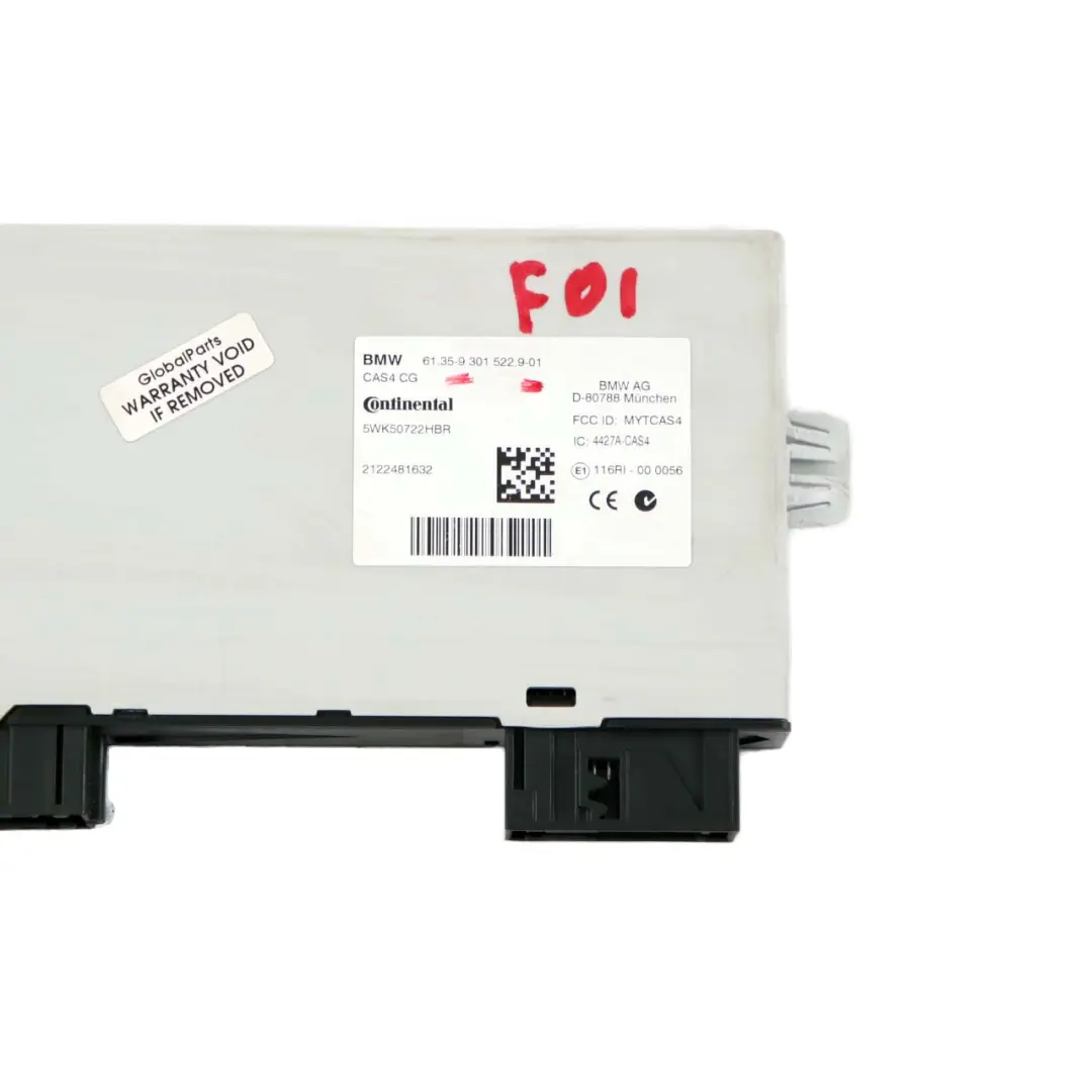 BMW F01 F02 F07 F10 F11 Unidad De Control CAS4 Módulo Lectura De Llaves - SKU 9301522 - Número de pieza 9301522