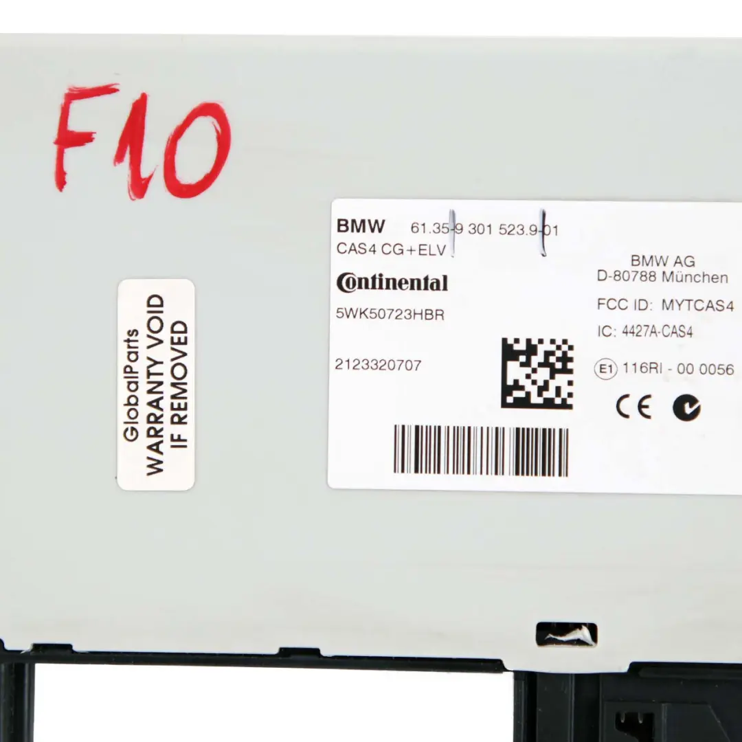BMW 5 Series F07 F10 F11 CAS4 Unidad Control Módulo Lectura Llave - SKU 9301523 - Número de pieza 9301523