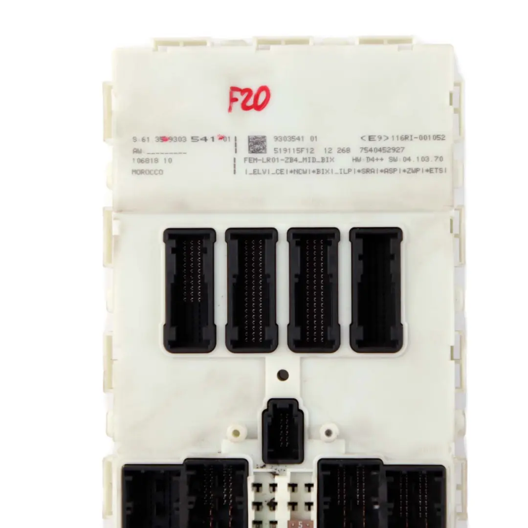 Module Control Unit FEM to BMW 1 2 3 4 Series F20 F21 F22 F30 F31 F32 F36 with Part number 9303541 BMW 1 2 3 4 Series F20 F21 F22 F30 F31 F32 F36 Module Control Unit FEM - SKU 9303541 - Part number 9303541