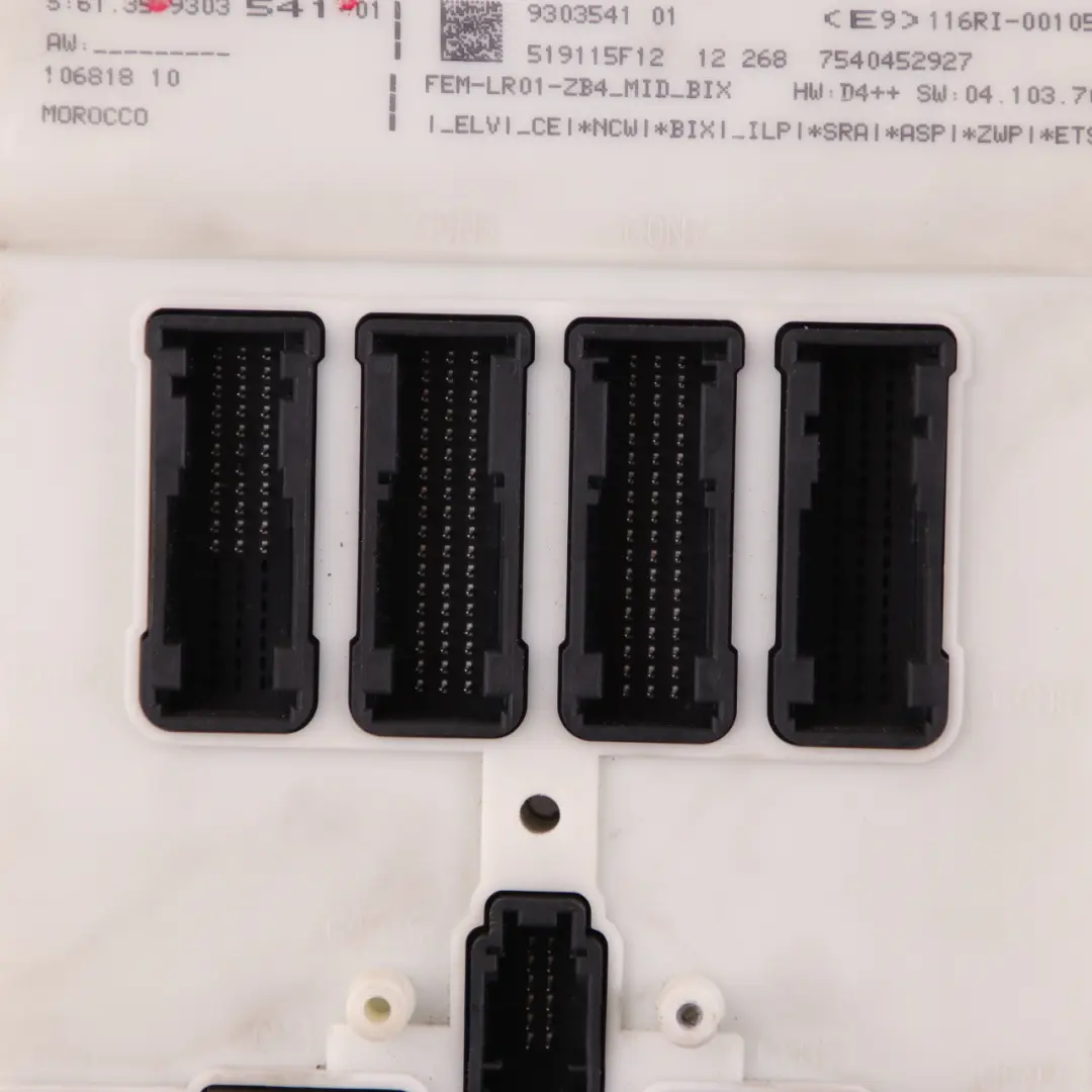 Module Control Unit FEM to BMW 1 2 3 4 Series F20 F21 F22 F30 F31 F32 F36 with Part number 9303541 BMW 1 2 3 4 Series F20 F21 F22 F30 F31 F32 F36 Module Control Unit FEM - SKU 9303541 - Part number 9303541
