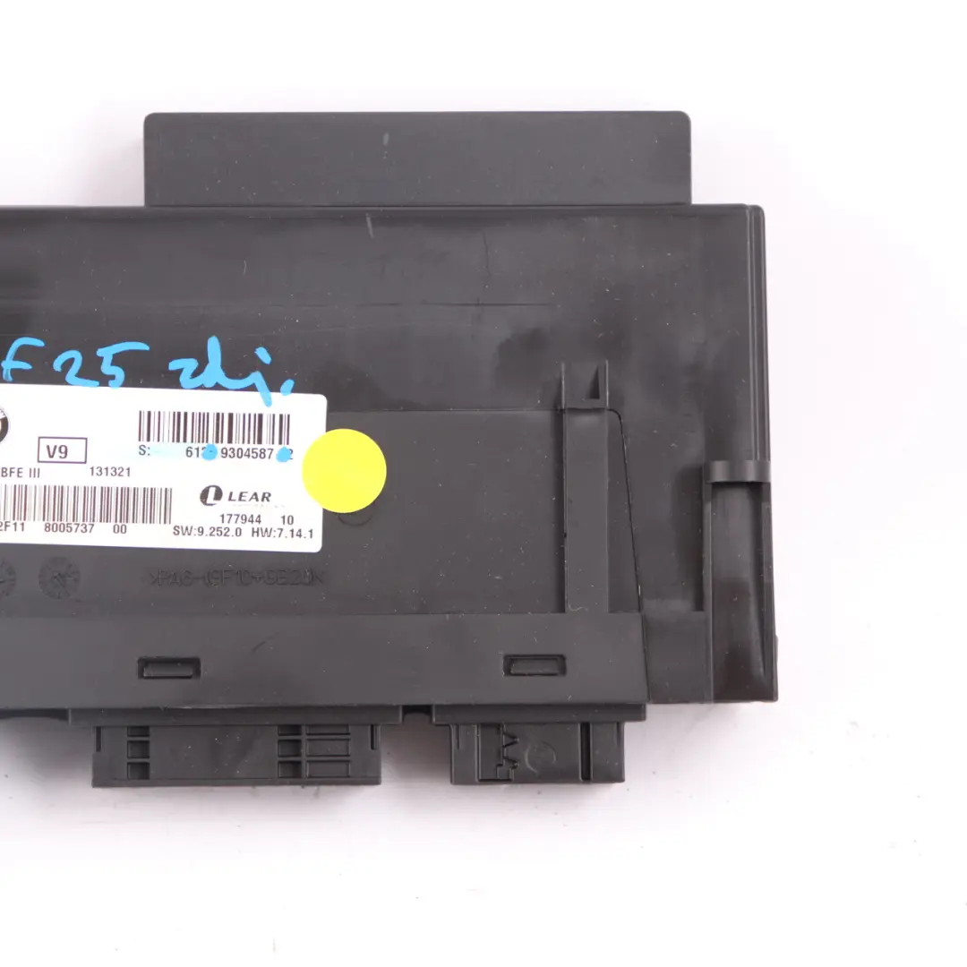  Module contrôle carrosserie BMW X3 F25 ECU Junction Box JBBFE III 3 Lear - SKU 9304587 - Numéro de pièce 9304587