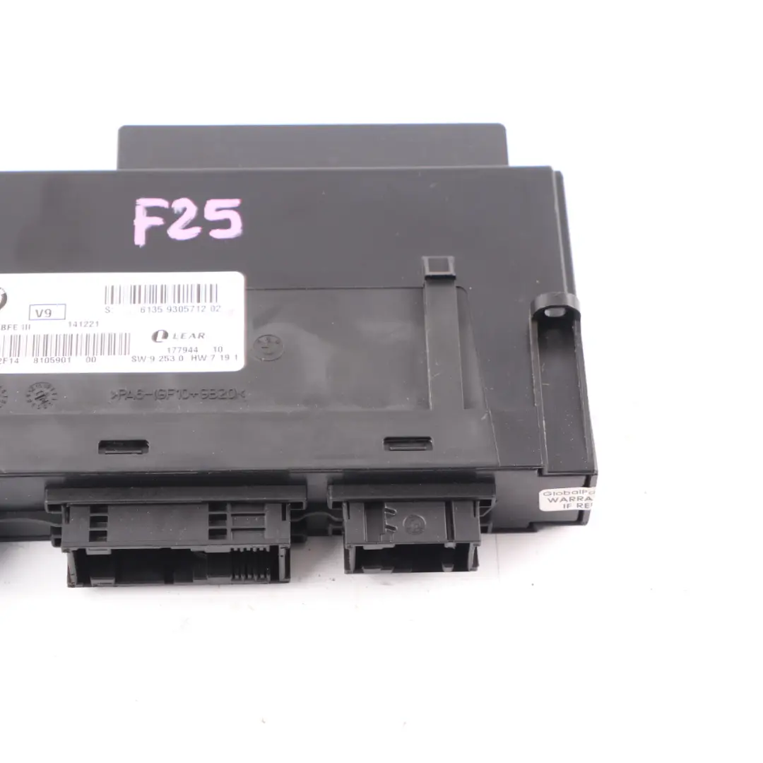 Modulo Di Controllo Della Carrozzeria ECU JBBFE III 3 V9 Lear per BMW X3 F25 con numero di parte 9305712 BMW X3 F25 Modulo Di Controllo Della Carrozzeria ECU JBBFE III 3 V9 Lear - SKU 9305712 - Numero di parte 9305712