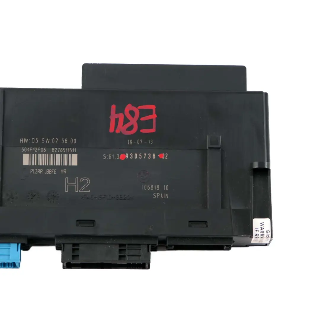 BMW X1 E84 ECU Módulo Control Cuerpo Caja Conexiones H2 PL2RR JBBFE IIIR - SKU 9305736 - Número de pieza 9305736
