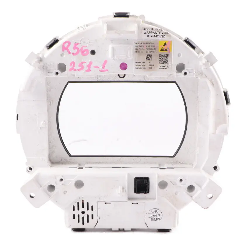 Strumento Velocità Display Copertura Trim per BMW Mini R55 R56 R60 R61 con numero di parte 9306251 BMW Mini R55 R56 R60 R61 Strumento Velocità Display Copertura Trim - SKU 9306251-1 - Numero di parte 9306251