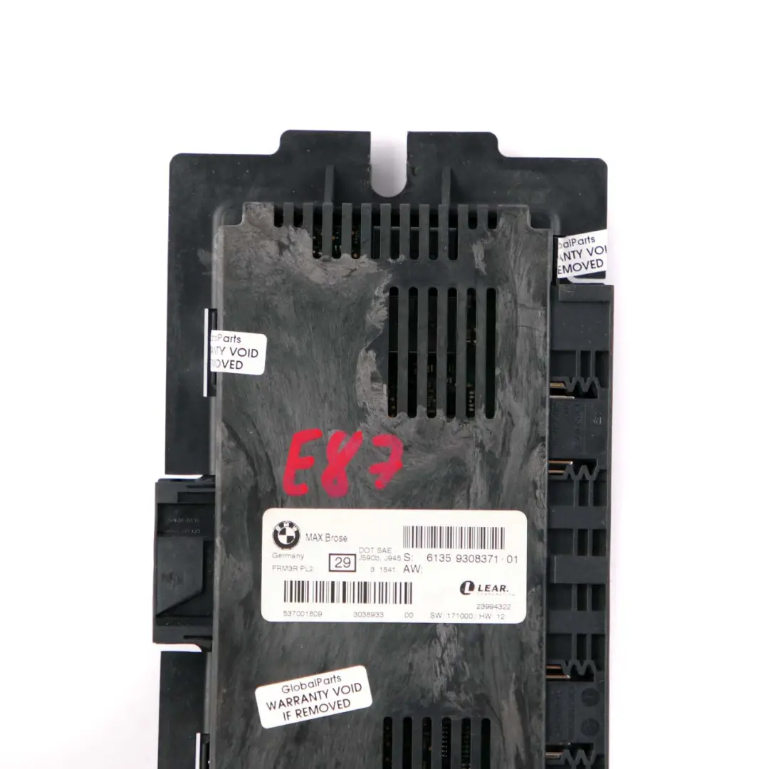 Light Control Footwell Module ECU MAX Brose FRM3R PL2 Lear to BMW 1 E87 with Part number 9308371 BMW 1 E87 Light Control Footwell Module ECU MAX Brose FRM3R PL2 Lear - SKU 9308371-1 - Part number 9308371