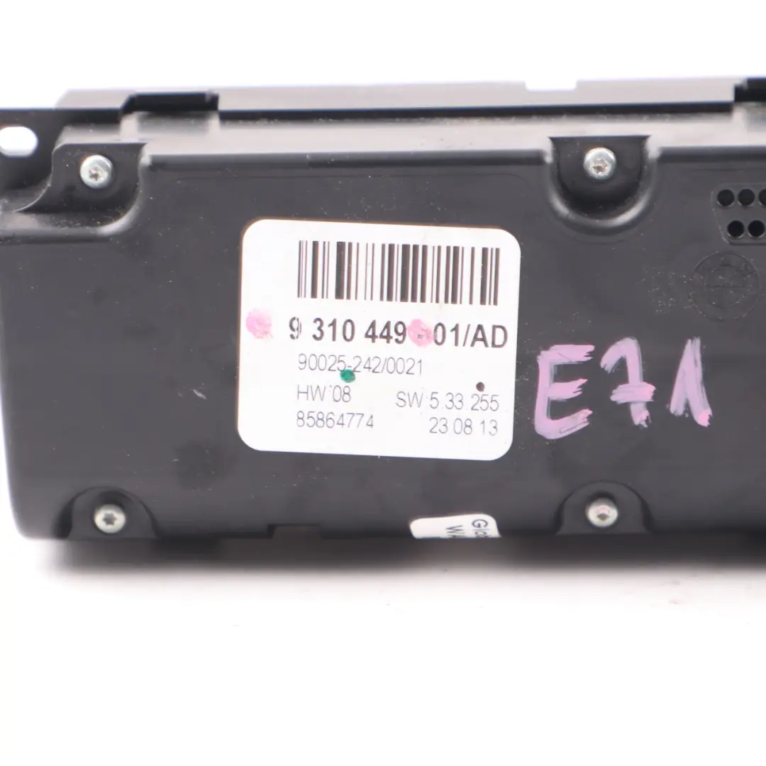  Climate Control Panel BMW X5 E70 X6 E71 A/C High Automatic Heated Seats - SKU 9310449 - Part number 9310449