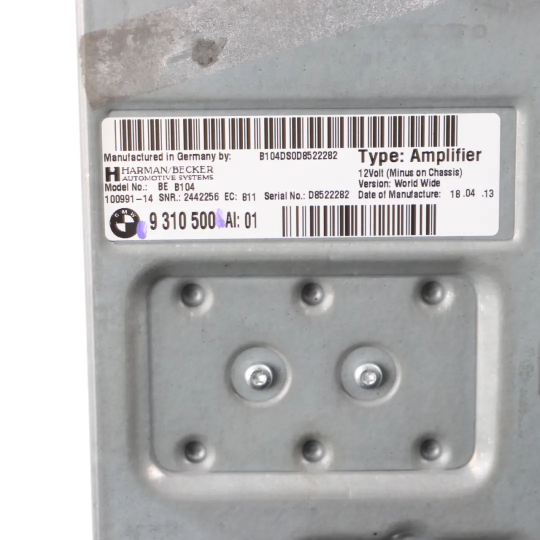 Amplifier Harman Kardon Surround Sound System to BMW F30 F31 F32 F34 F36 with Part number 9310500 BMW F30 F31 F32 F34 F36 Amplifier Harman Kardon Surround Sound System - SKU 9310500 - Part number 9310500