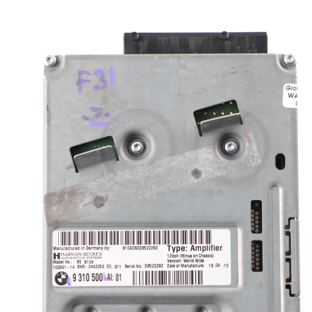 Amplifier Harman Kardon Surround Sound System to BMW F30 F31 F32 F34 F36 with Part number 9310500 BMW F30 F31 F32 F34 F36 Amplifier Harman Kardon Surround Sound System - SKU 9310500 - Part number 9310500