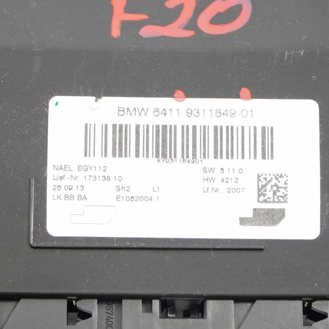 BMW F20 F21 Air Conditioning A/C Climate Control Unit Module ECU - SKU 9311849 - Part number 9311849