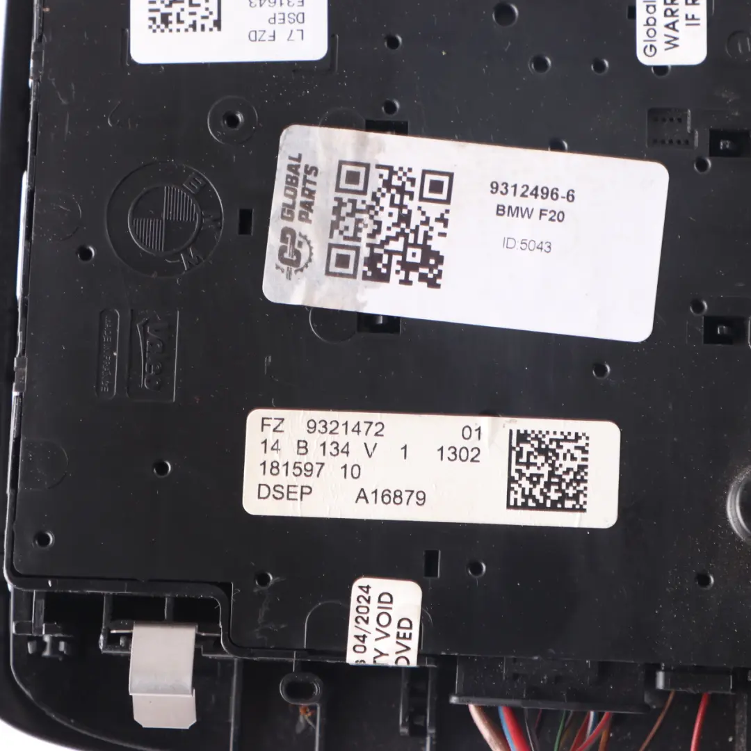 Front Interior Roof Light Panel LED to BMW F20 F21 F30 F31 with Part number 9312496 BMW F20 F21 F30 F31 Front Interior Roof Light Panel LED - SKU 9312496-6 - Part number 9312496