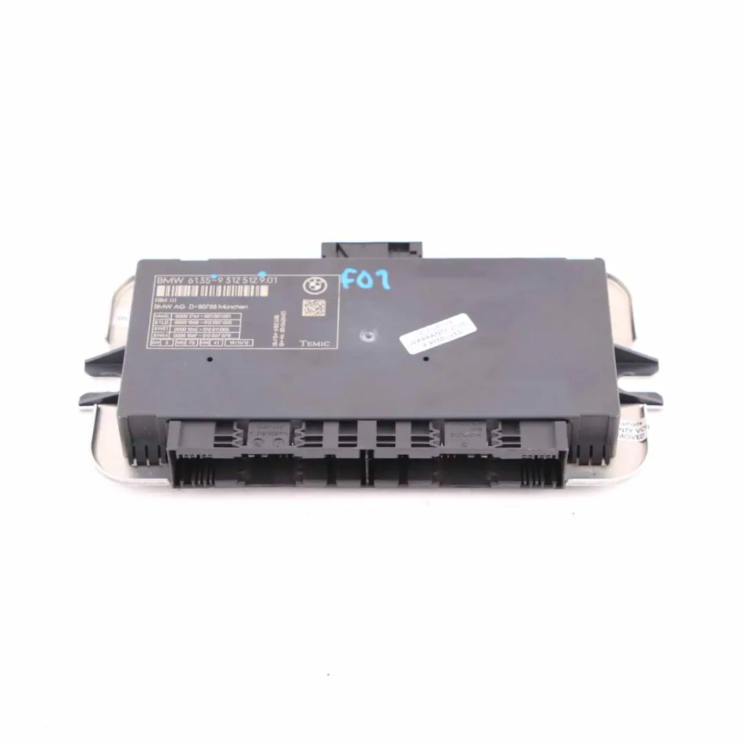 Footwell Control Unit Module Start Stop TEMIC FRM III to BMW F01 LCI with Part number 9312512 BMW F01 LCI Footwell Control Unit Module Start Stop TEMIC FRM III - SKU 9312512 - Part number 9312512