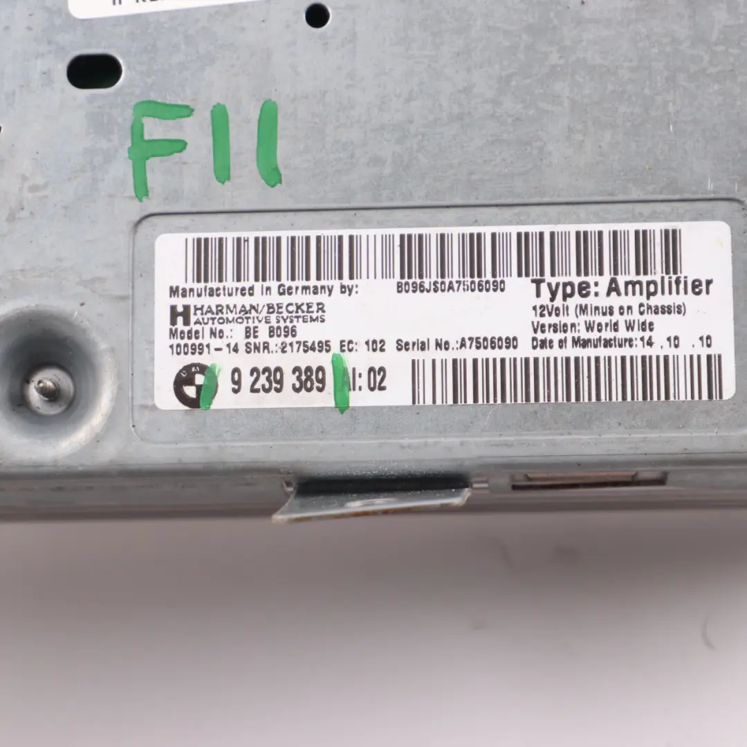 Amplificatore Audio Harman Becker Unità Sistema Hifi 9239389 per BMW F11 Touring con numero di parte 9312593 BMW F11 Touring Amplificatore Audio Harman Becker Unità Sistema Hifi 9239389 - SKU 9312593 - Numero di parte 9312593