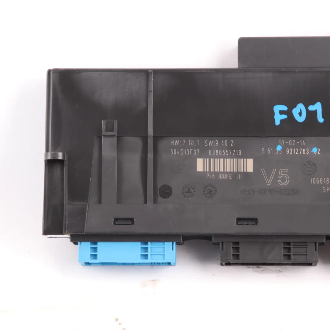 Body Control Module BMW F01 ECU Junction Box PL6 JBBFE III V5 to with Part number 9312763 Body Control Module BMW F01 ECU Junction Box PL6 JBBFE III V5 - SKU 9312763 - Part number 9312763