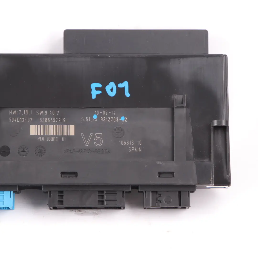 Body Control Module BMW F01 ECU Junction Box PL6 JBBFE III V5 to with Part number 9312763 Body Control Module BMW F01 ECU Junction Box PL6 JBBFE III V5 - SKU 9312763 - Part number 9312763
