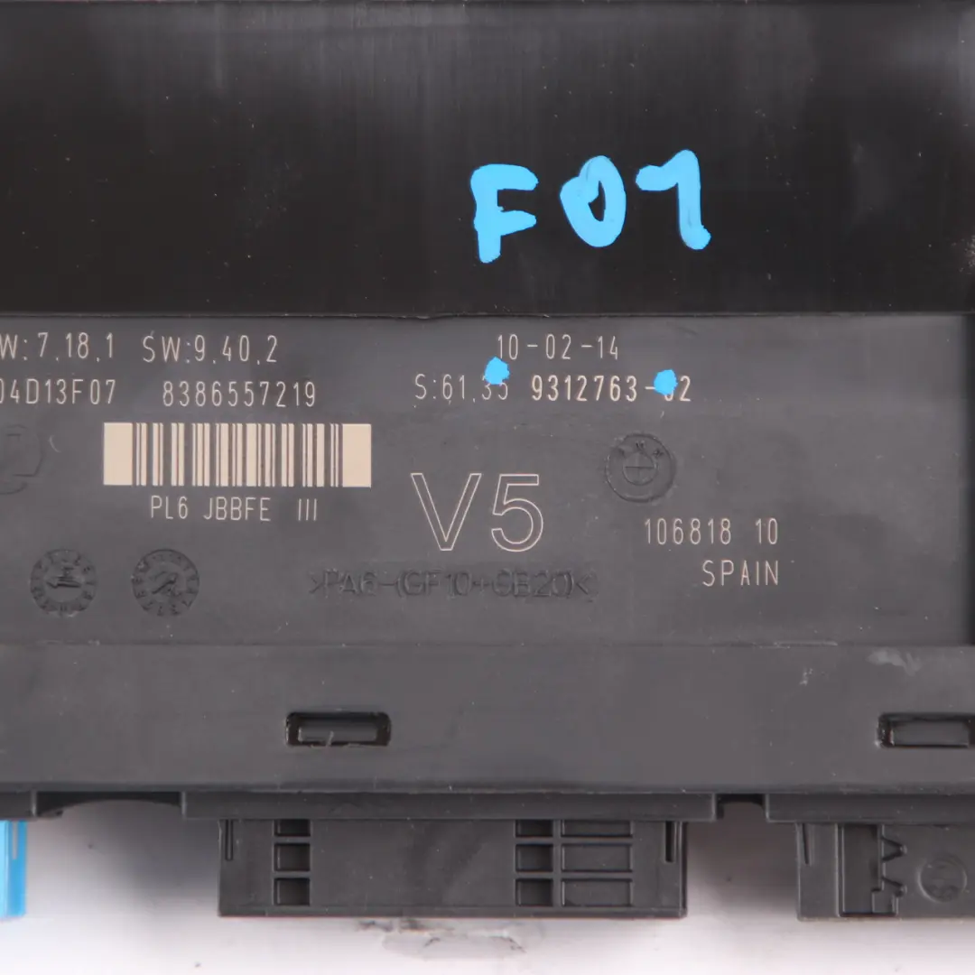 Body Control Module BMW F01 ECU Junction Box PL6 JBBFE III V5 to with Part number 9312763 Body Control Module BMW F01 ECU Junction Box PL6 JBBFE III V5 - SKU 9312763 - Part number 9312763