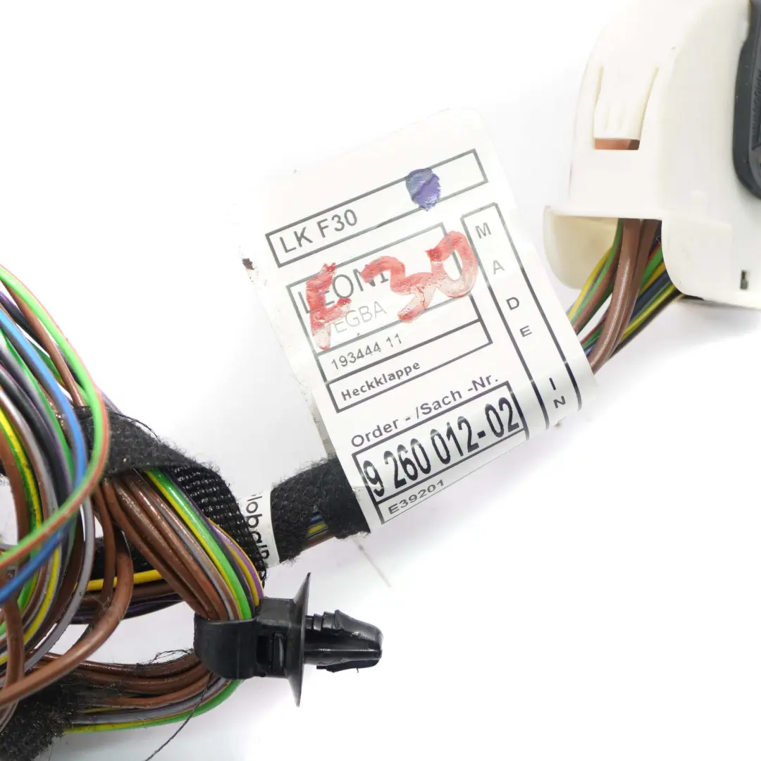 Maletero Tapa maletero Portón trasero Mazo de cables Cable 9260012 para BMW F30 F80 con número de pieza 9313656 BMW F30 F80 Maletero Tapa maletero Portón trasero Mazo de cables Cable 9260012 - SKU 9313656-1 - Número de pieza 9313656