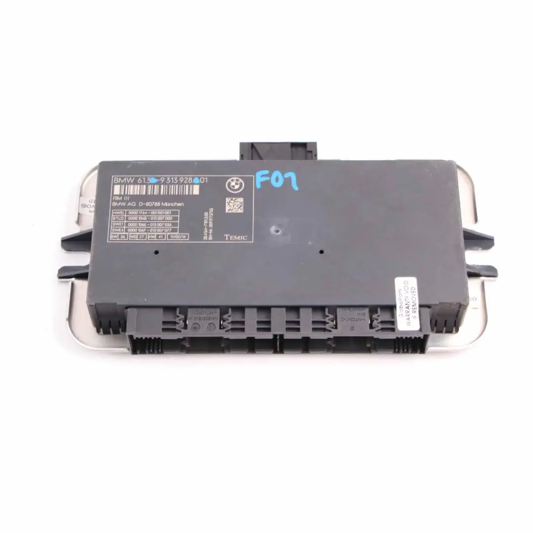 Light Module BMW F01 Control Footwell Lightning ECU Unit FRM3 to with Part number 9313928 Light Module BMW F01 Control Footwell Lightning ECU Unit FRM3 - SKU 9313928 - Part number 9313928