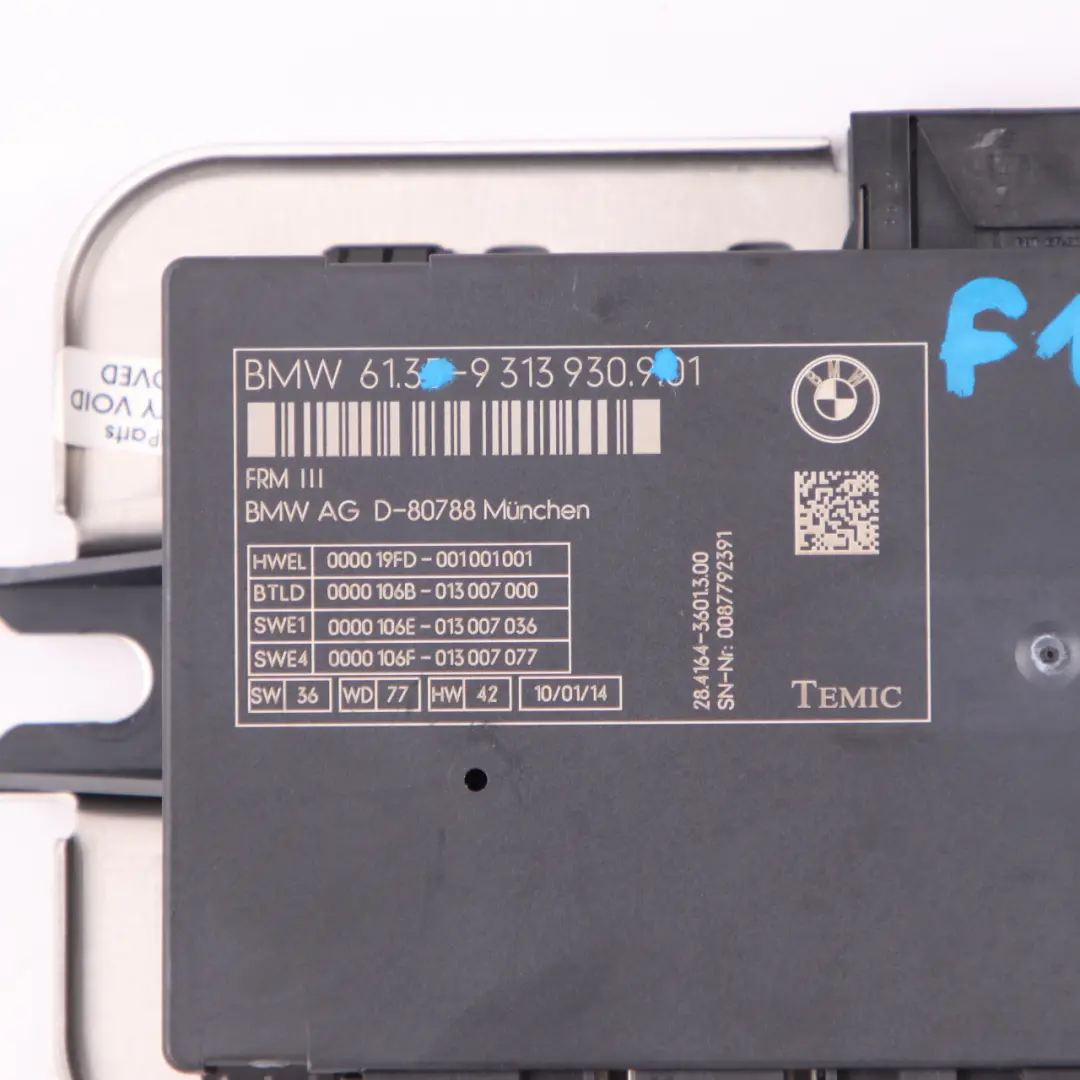 Modulo luce BMW F10 LCI controllo vano piedi fulmine unità ECU FRM3 per con numero di parte 9313930 Modulo luce BMW F10 LCI controllo vano piedi fulmine unità ECU FRM3 - SKU 9313930 - Numero di parte 9313930