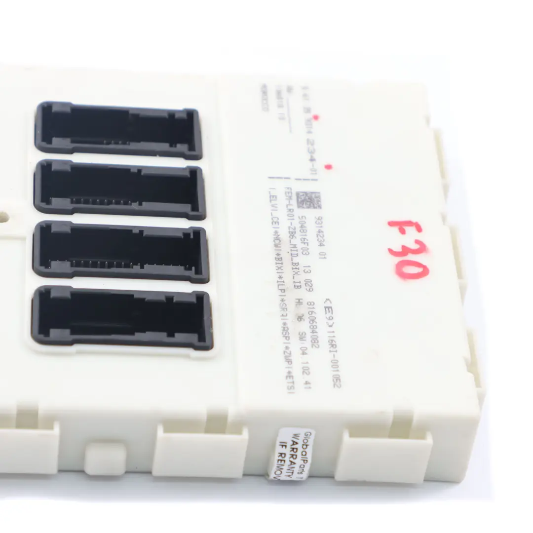 BMW F20 F21 F22 F30 F31 Unidad Módulo Control Carrocería FEM ECU LR01 - SKU 9314234 - Número de pieza 9314234