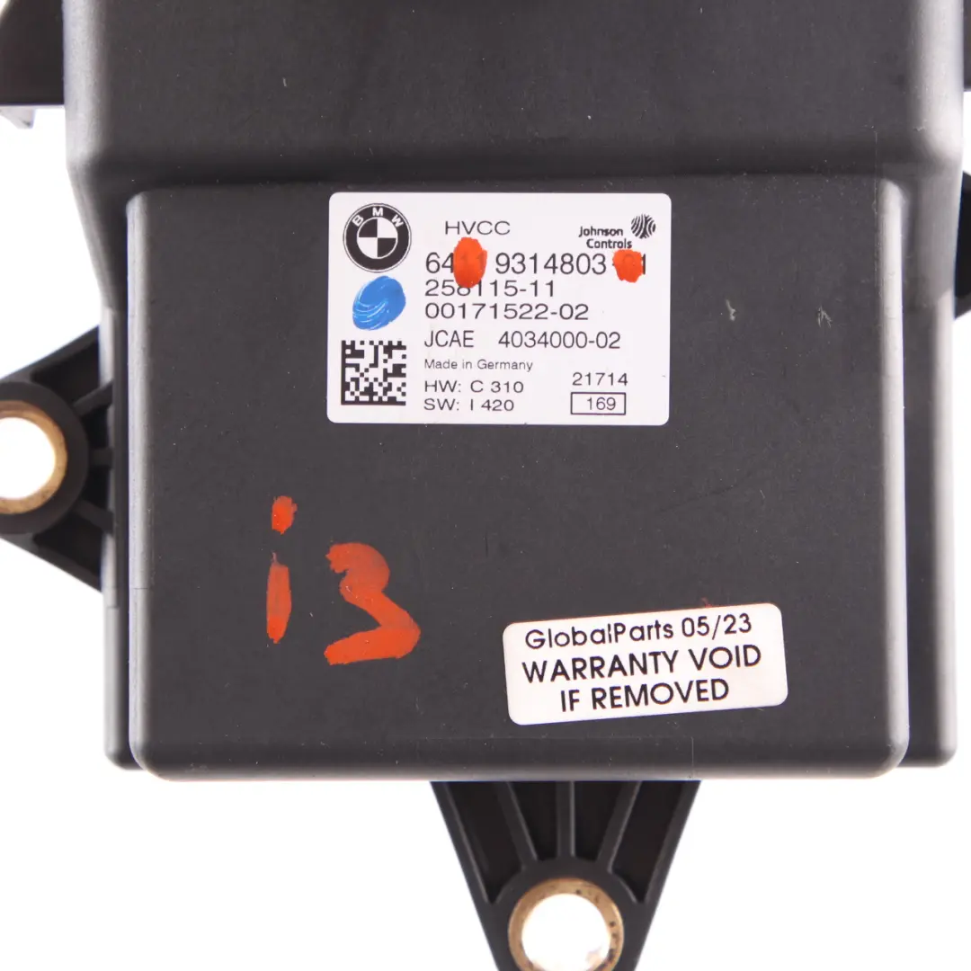 Heat Pump Module Control Unit to BMW i3 I01 Hybrid Electric with Part number 9314803 BMW i3 I01 Hybrid Electric Heat Pump Module Control Unit - SKU 9314803 - Part number 9314803