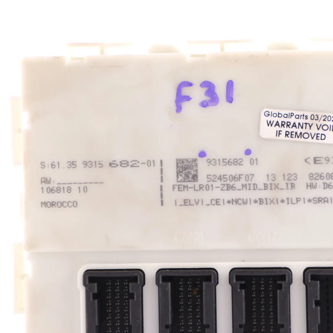 Körperkontrolle Komfort Einheit FEM ECU LR01 BMW F20 F21 F30 F31 F32 - SKU 9315682 - Teilenummer 9315682