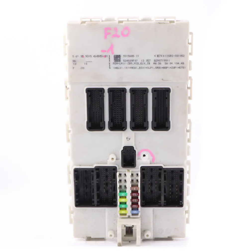 Module Body Control Unit FEM to BMW 1 2 3 4 F20 F21 F22 F30 F31 F32 F36 with Part number 9315685 BMW 1 2 3 4 F20 F21 F22 F30 F31 F32 F36 Module Body Control Unit FEM - SKU 9315685-1 - Part number 9315685
