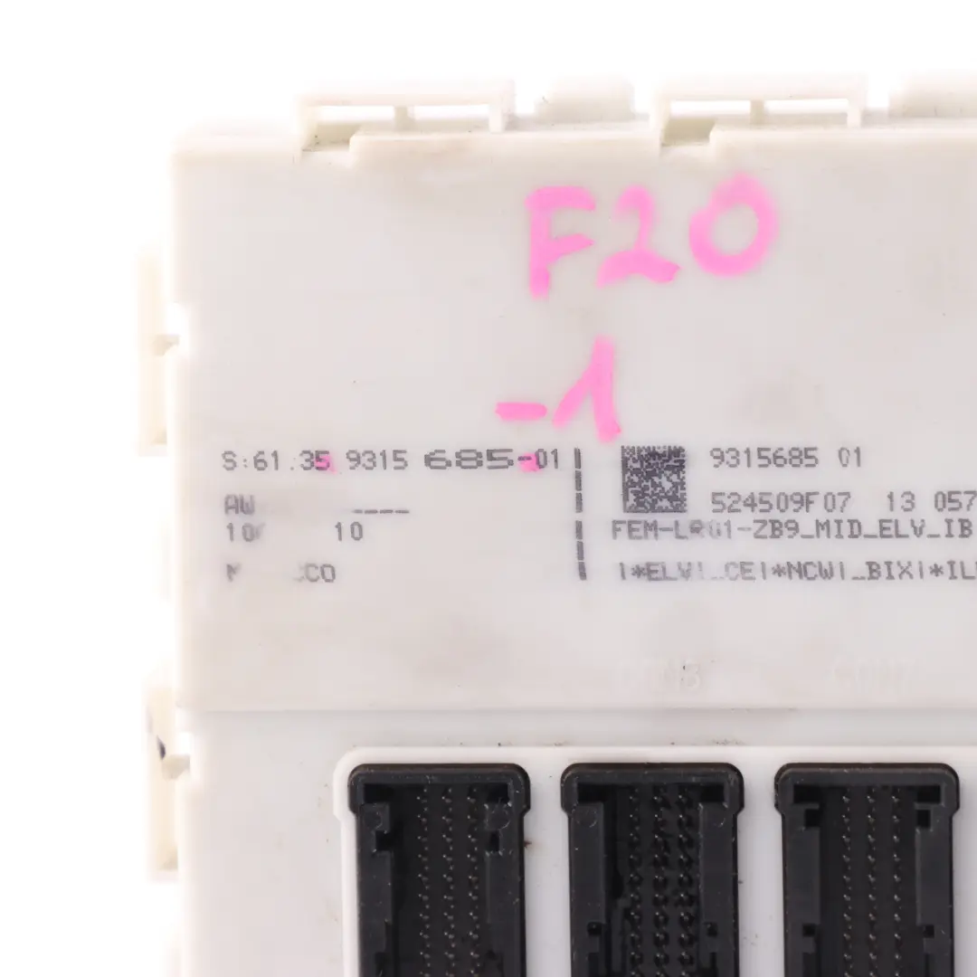 Module Body Control Unit FEM to BMW 1 2 3 4 F20 F21 F22 F30 F31 F32 F36 with Part number 9315685 BMW 1 2 3 4 F20 F21 F22 F30 F31 F32 F36 Module Body Control Unit FEM - SKU 9315685-1 - Part number 9315685